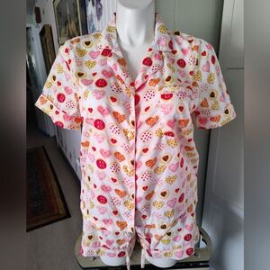 Cashmere And Cupcakes Size Large Hearts And Cookies Short Pajama Set Unworn Cond